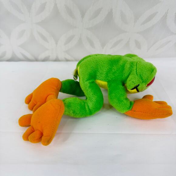 RainForest Cafe Cha-Cha Tree Frog 9” Plush Stuffed Animal Wild Bunch Green Tags - Picture 4 of 6